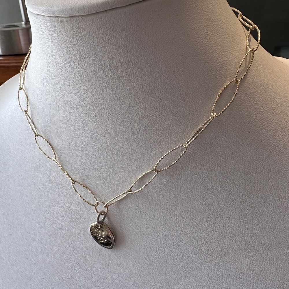 Elegant gold filled Chain Necklace with gold/silver plated coin Pendant